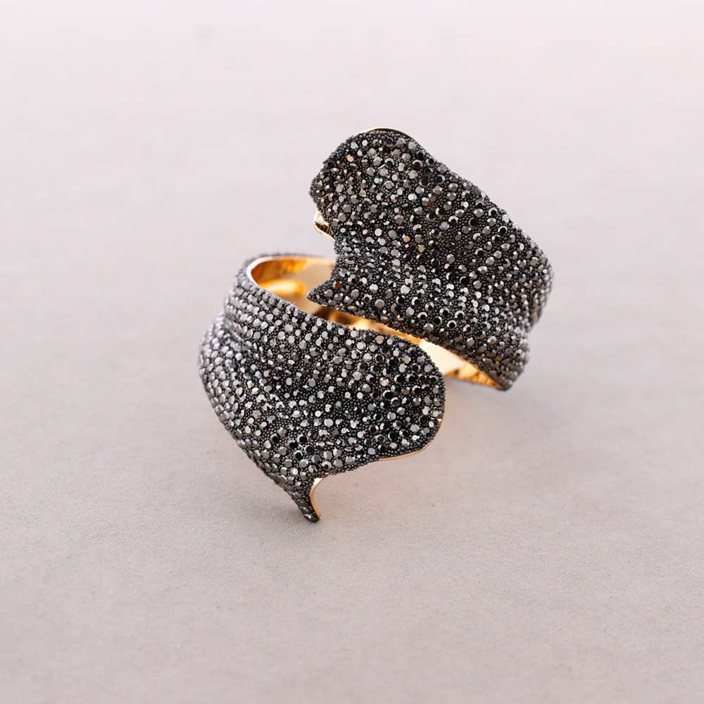 Bracciale Aperto Metallo Cristalli