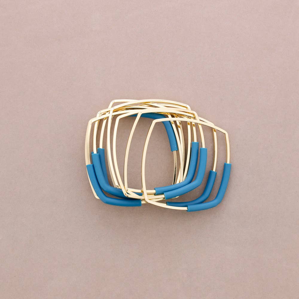 Bracciale Multi Quadrato Gomma: Dorado