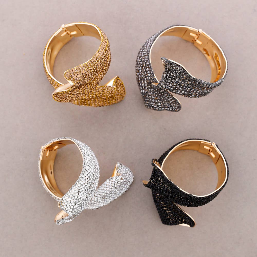 Bracciale Aperto Metallo Cristalli