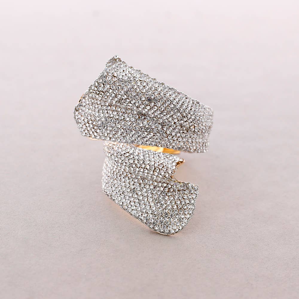 Bracciale Aperto Metallo Cristalli
