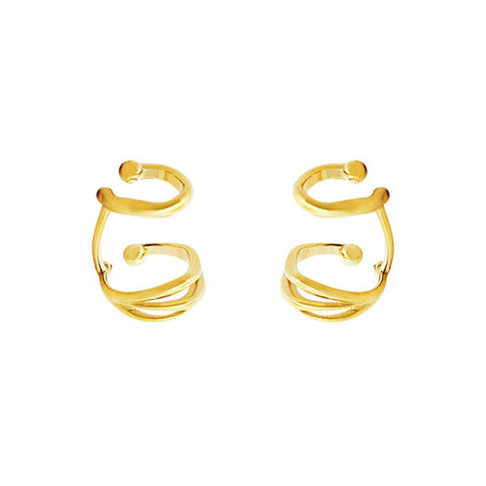 COPPIA DI EAR CUFF A DOPPIO CERCHIO ONDULATO