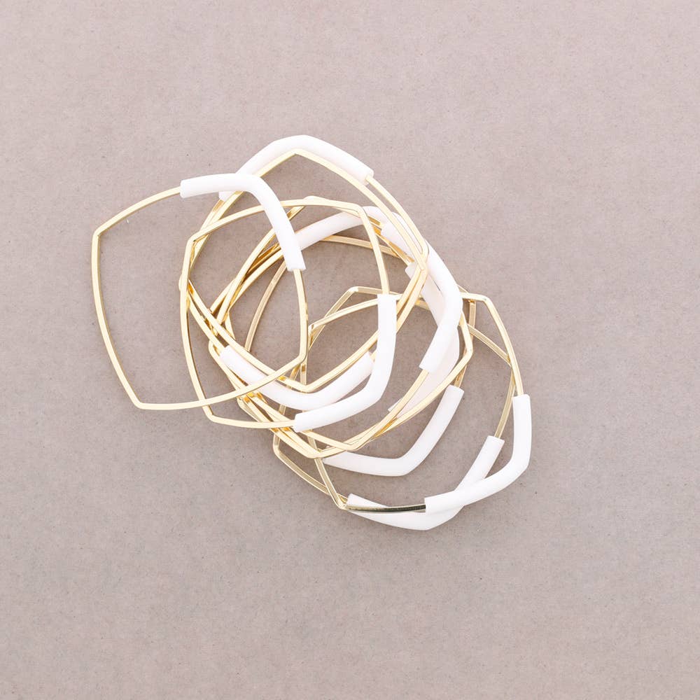 Bracciale Multi Quadrato Gomma: Beige