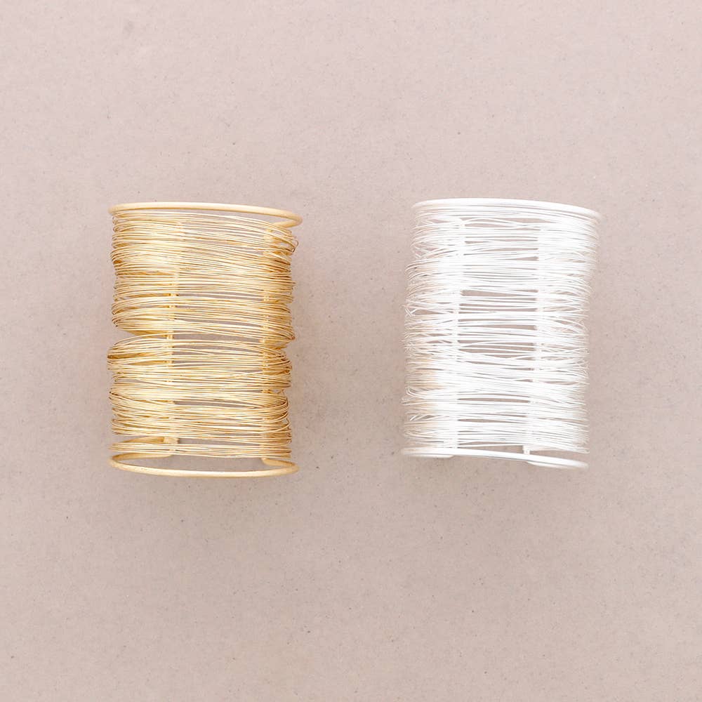 Bracciale Regolabile in Fili di Metallo da 8,5 cm: Plateado