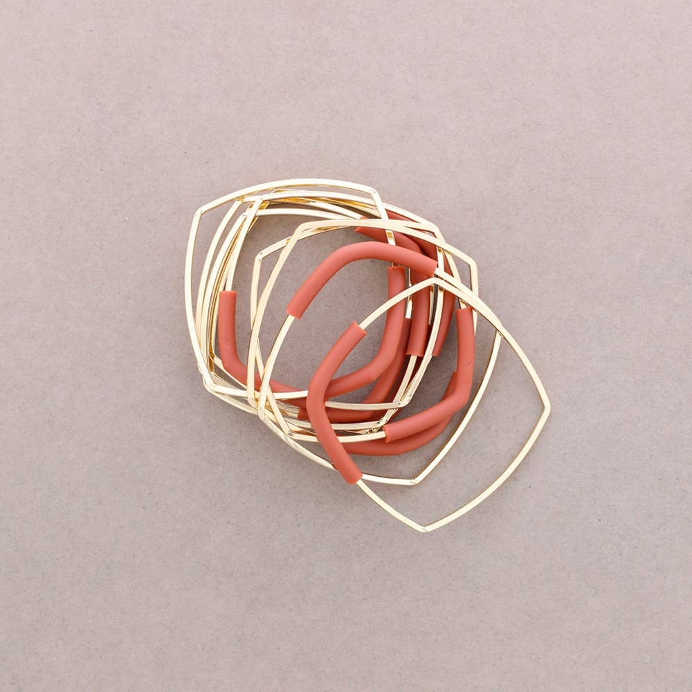 Bracciale Multi Quadrato Gomma: Dorado