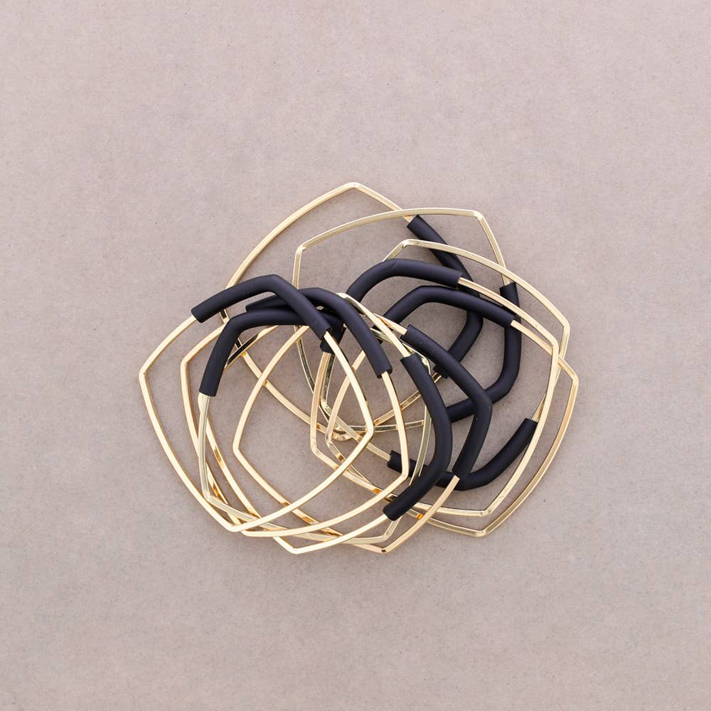 Bracciale Multi Quadrato Gomma: Dorado
