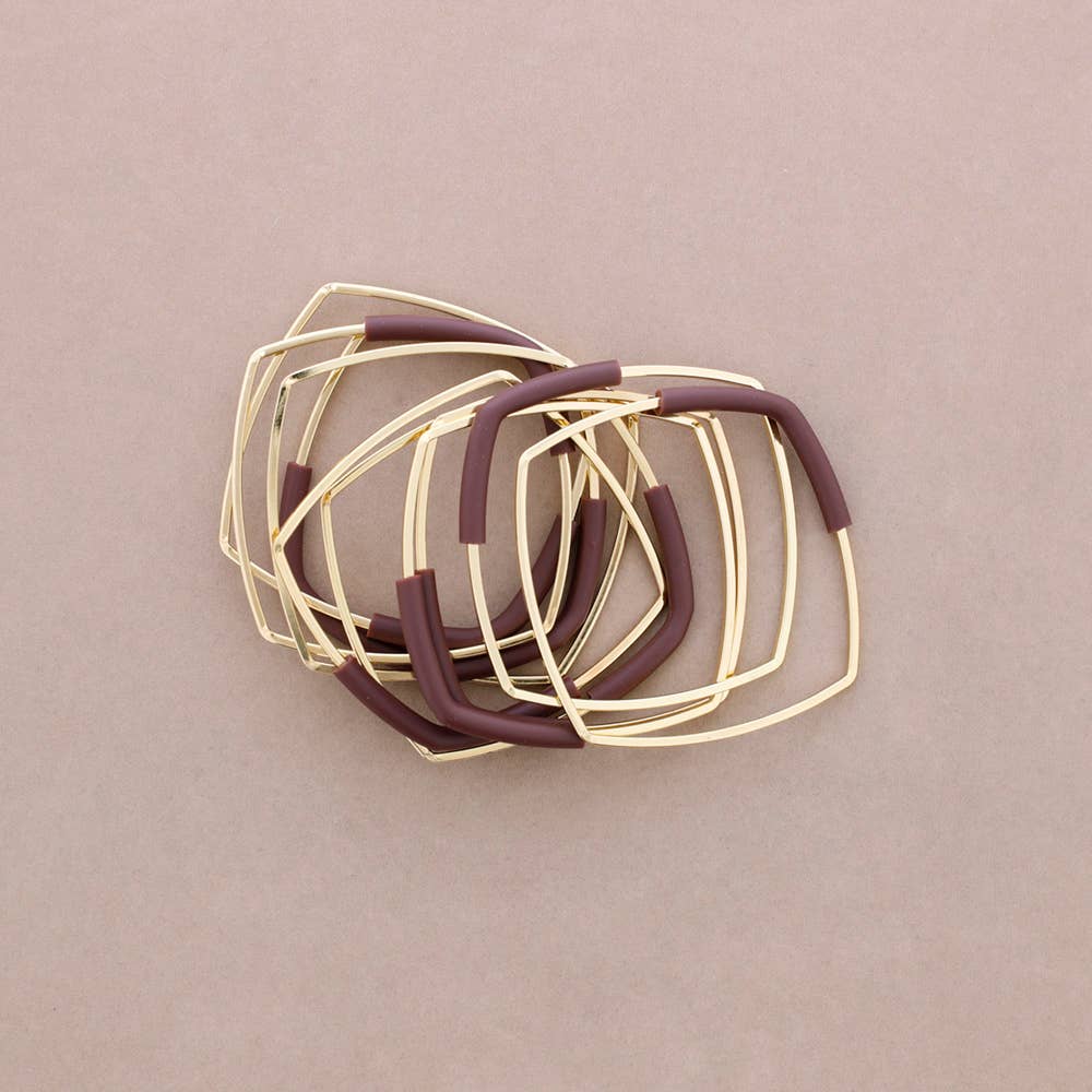 Bracciale Multi Quadrato Gomma: Dorado